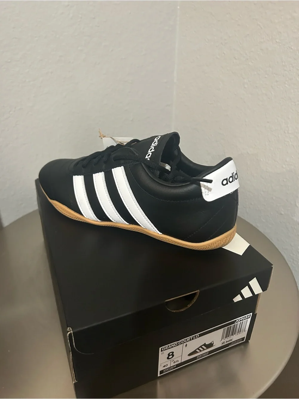 adidas Black with White Stripe Classic Trainer